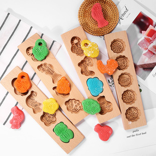 梨木凹面加深蒸馒头模子面食糕点心花样面点鲤鱼家用木质烘焙模具