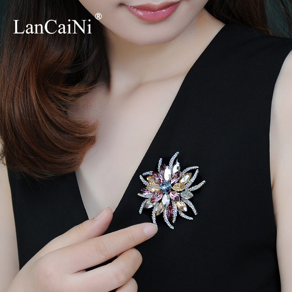施华水晶 奢华大气高档胸针 胸花配饰女西装外套大衣别针高档礼物