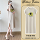 2026新款 宽松休闲洋气减龄中长款 圆领短袖 时尚 薄款 孕妇连衣裙夏季