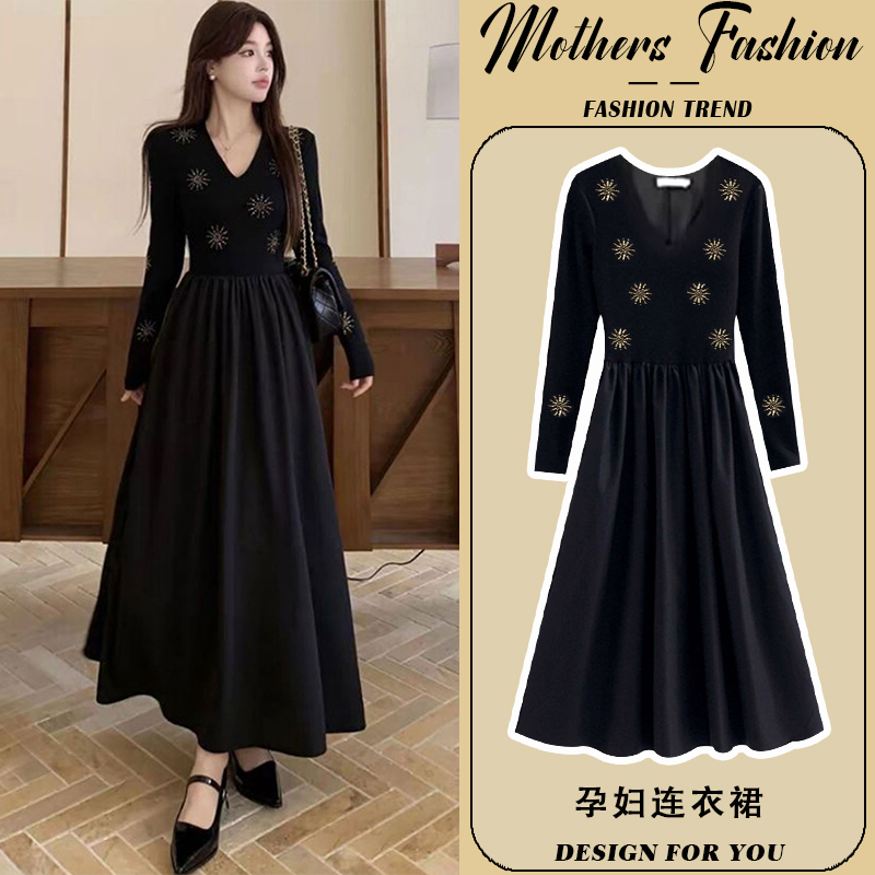 孕妇连衣裙秋冬2025新款