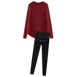 孕妇套装穿搭攻略过年红色针织打底内搭毛衣两件套2026新款秋冬款