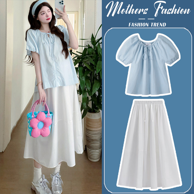 孕妇连衣裙套装夏2025新款