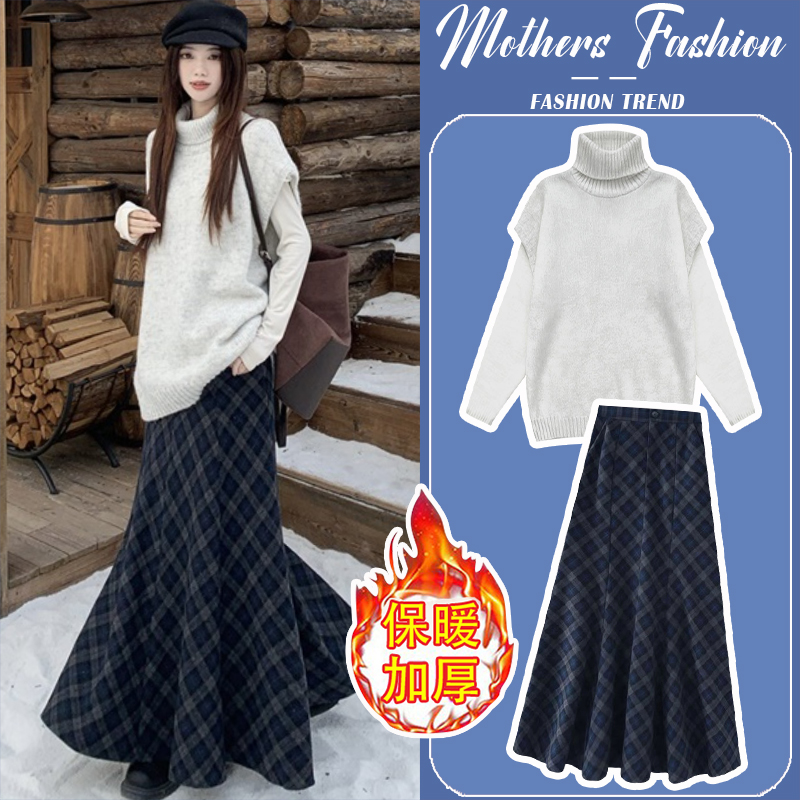 孕妇连衣裙套装秋冬2025新款孕妈