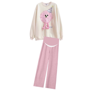 孕妇套装时尚洋气时髦休闲宽松上衣卫衣裤子两件套2025新款春秋冬