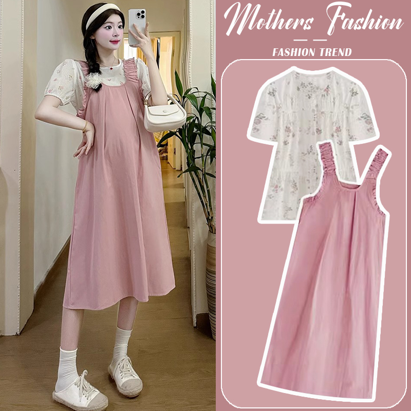 孕妇连衣裙套装夏2025新款穿到生