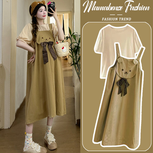 孕妇连衣裙套装时尚一套穿到生