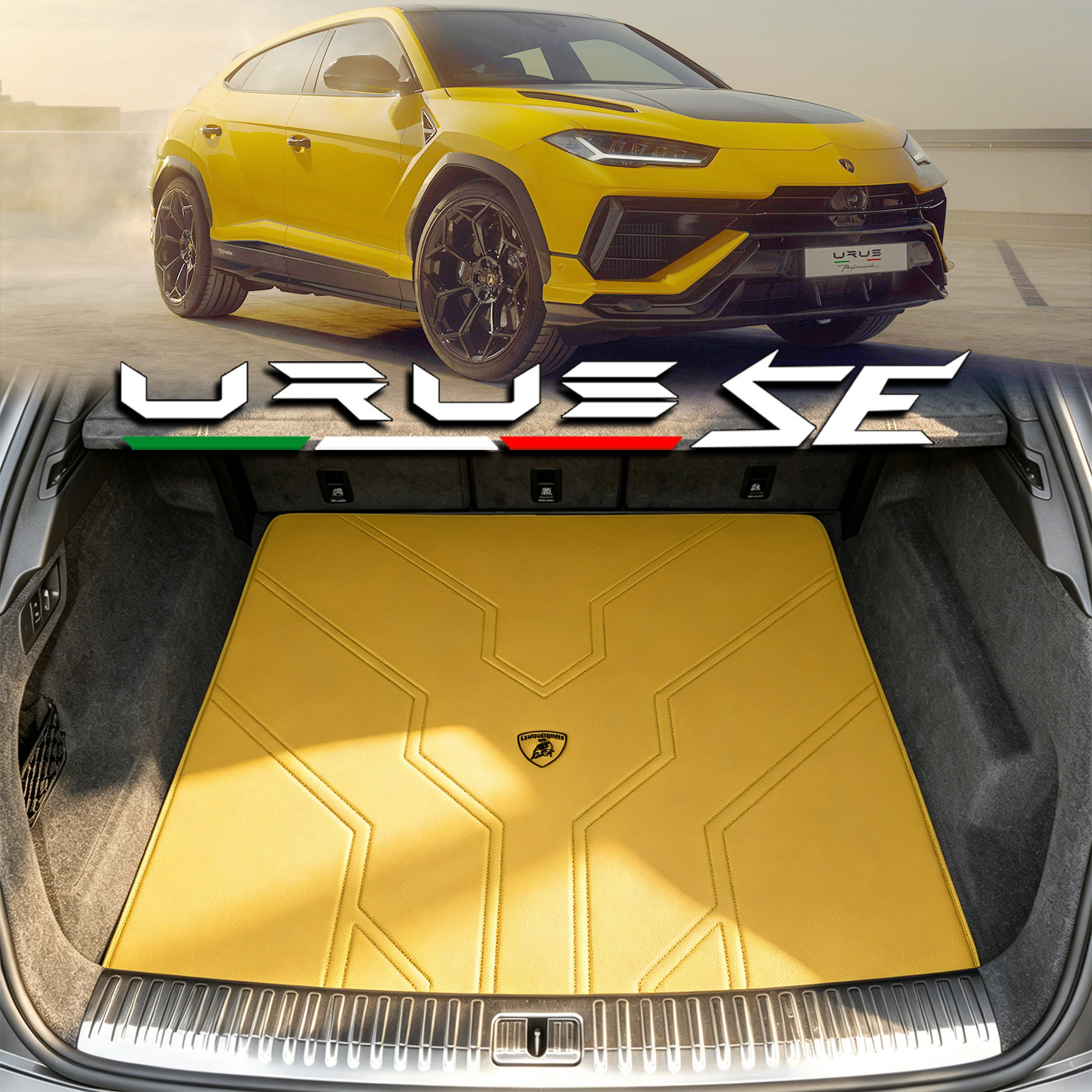 适配兰博基尼URUS后备箱垫urus插混se lamborghini专用真皮尾箱垫
