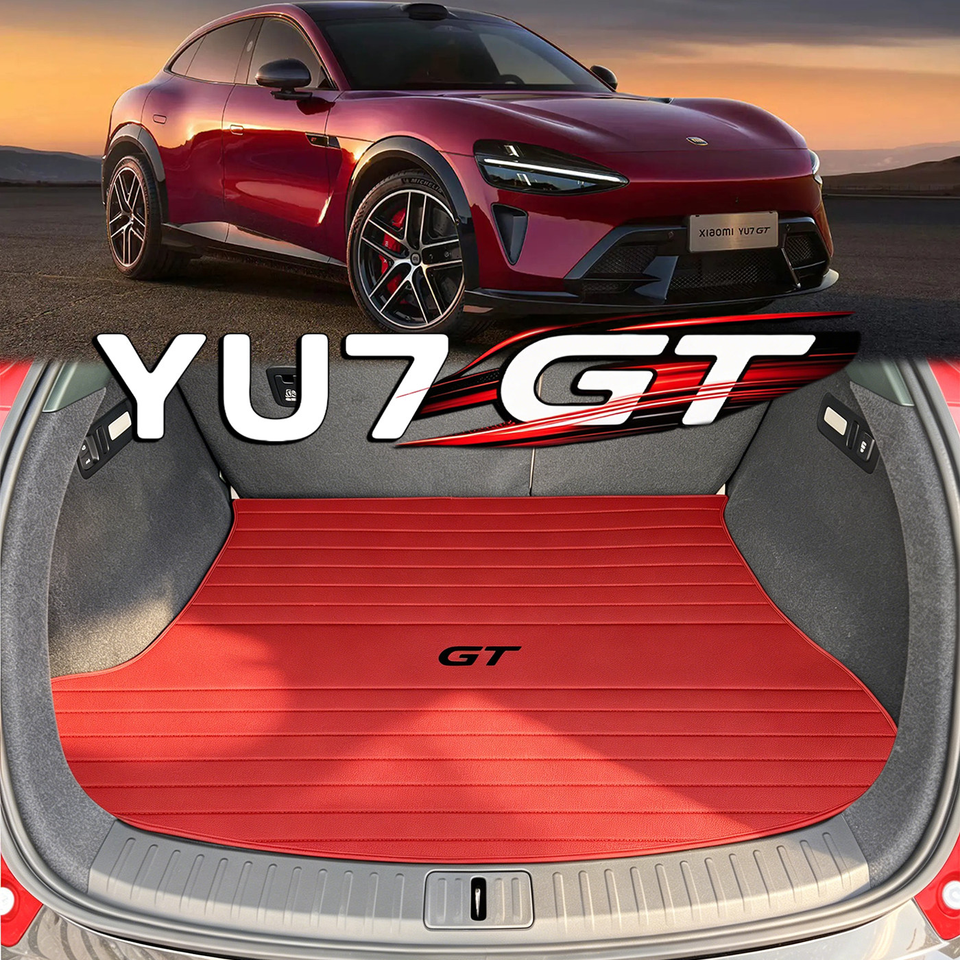 适用于小米YU7 GT后备箱垫2026款yu7 gt配件内装饰防水真皮尾箱垫