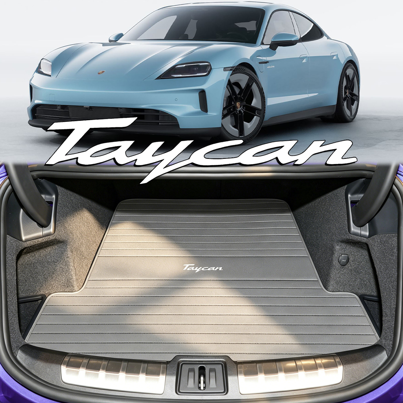 适配2027款保时捷taycan尾箱垫猎装4s turbo配件防水真皮后备箱垫