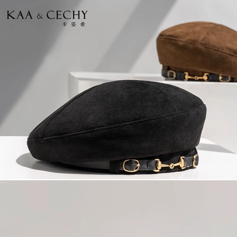 KAACECHY贝雷帽女2025新款秋冬季金属皮扣时尚气质轻奢帽子画家帽,服饰配件/皮带/帽子/围巾,帽子,淘宝优惠券,粉丝福利购,淘宝优惠卷