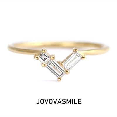 JOVOVASMILE18k黄金戒指V形女性