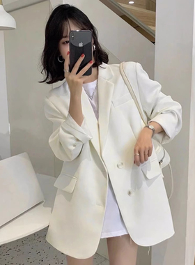 胖mm300斤黑色高级设计感西装外套女春秋大码宽松西服开衫上衣240