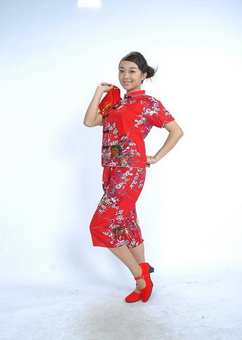 新款少数民族印花七分裤秧歌服饰/舞蹈演出民族服装/舞台表演服饰