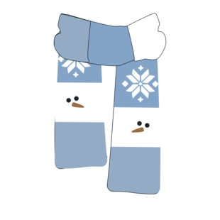 文文不乖棉服雪人围巾