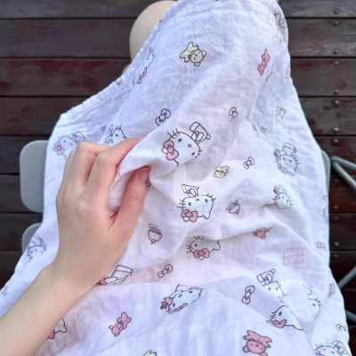 网红风吊带花边睡裙女款夏季薄款卡通Hellokitty睡衣带胸垫家居服