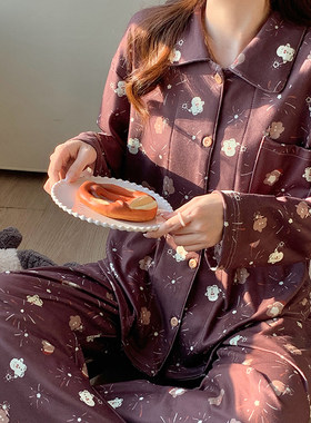 情侣款秋冬季德绒睡衣男女士可爱卡通加绒保暖磨毛家居服韩版ins
