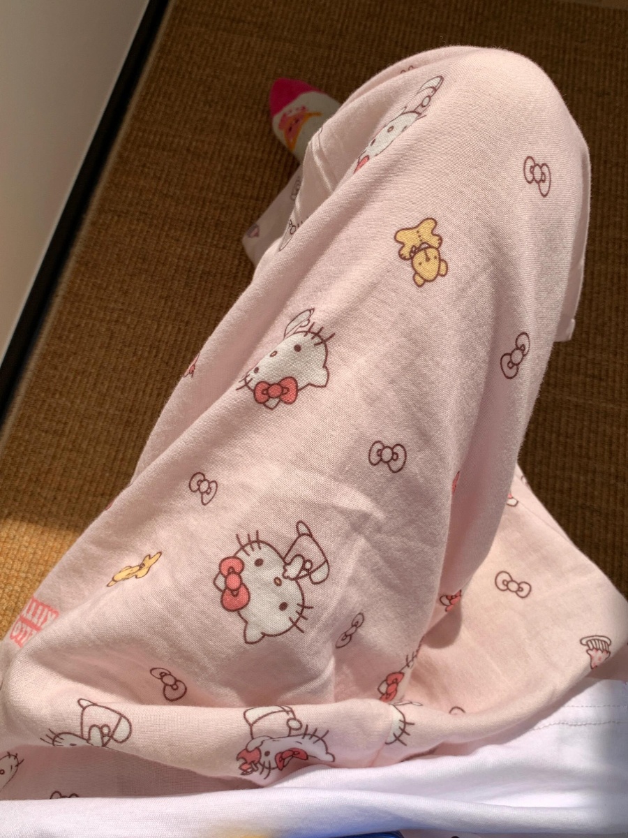 甜美风卡通凯蒂猫印花睡裤少女薄