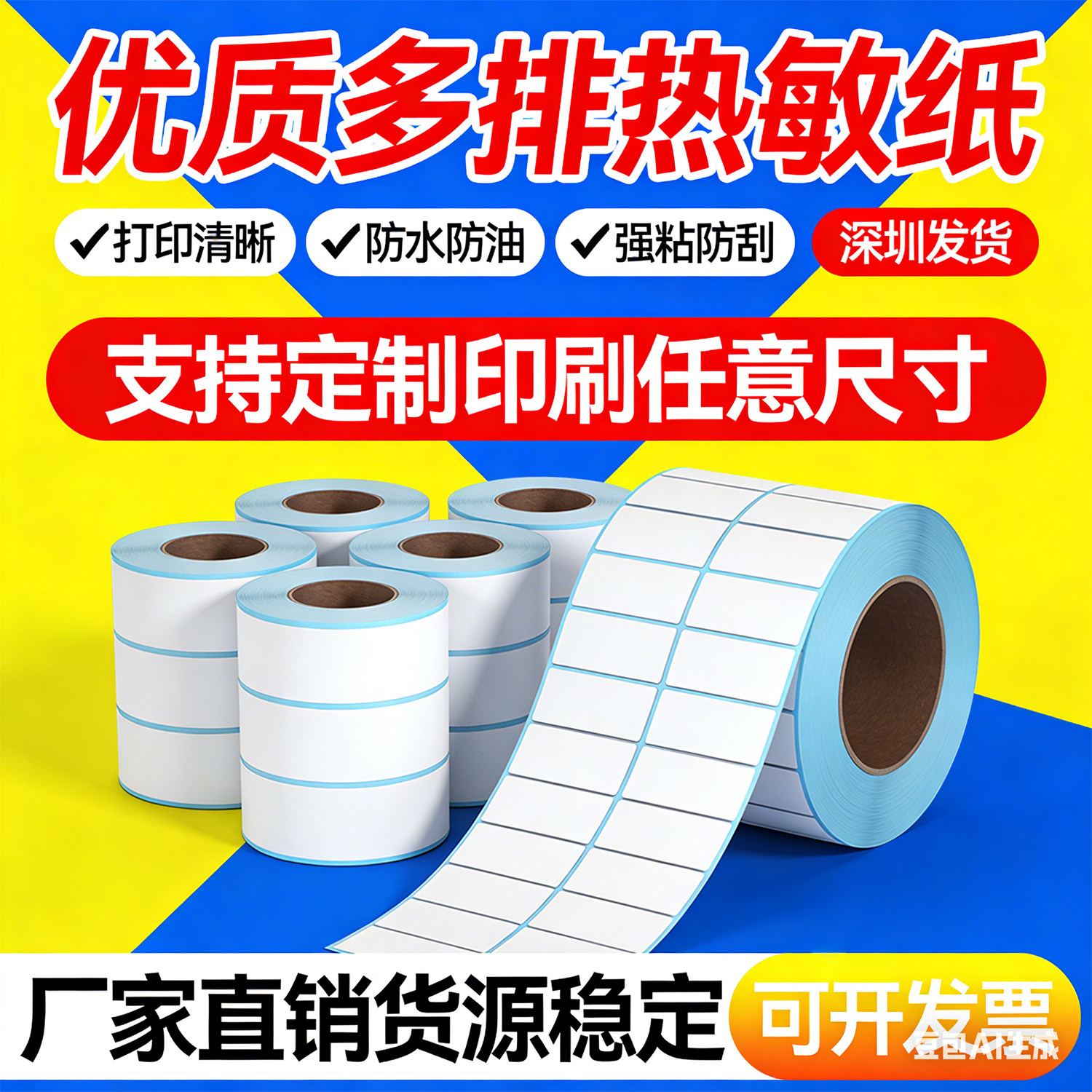 双排三排四排三防热敏标签打印纸4030 25*15条码二维码贴空白定做