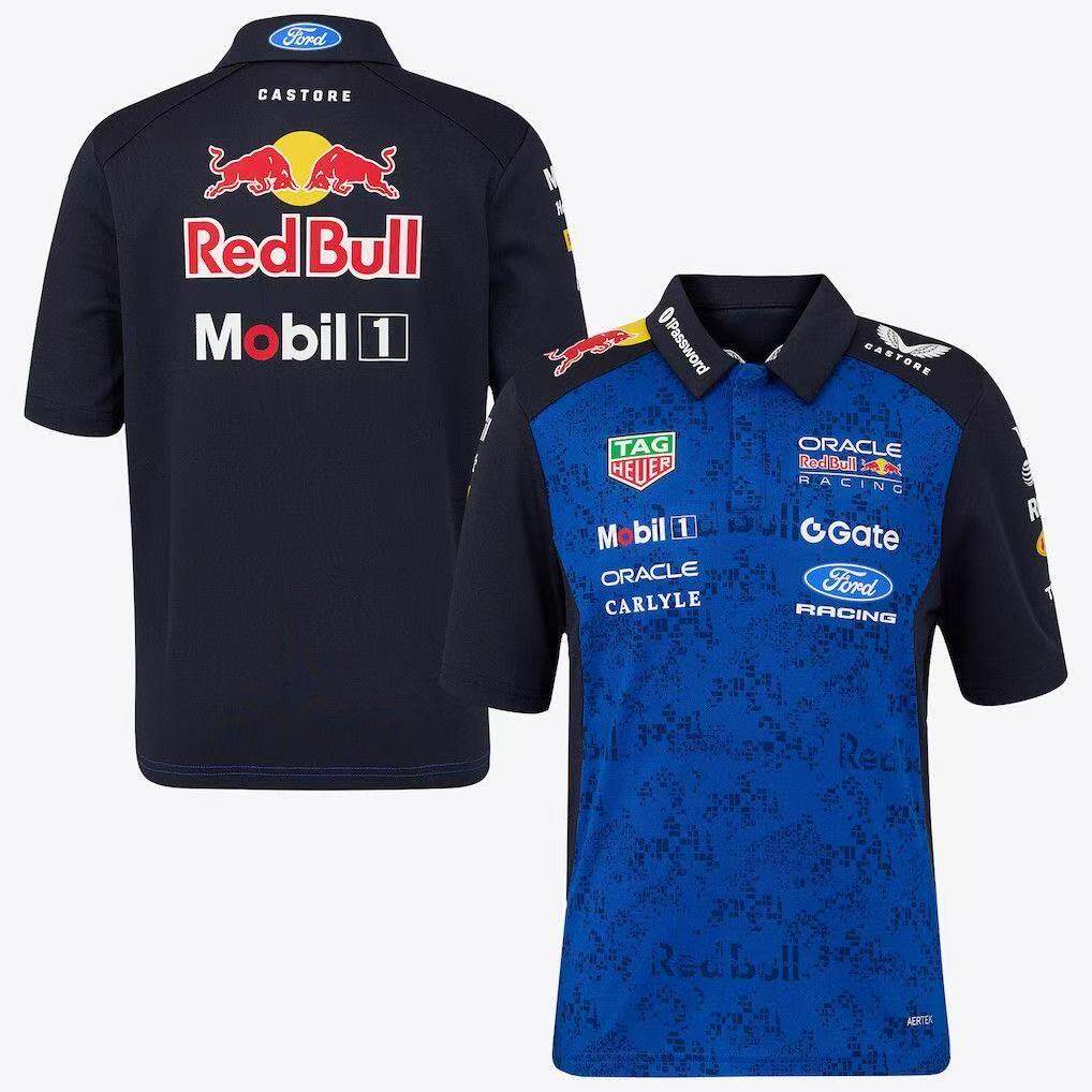 2026款MOTO夏季红牛车队F1赛车服短袖翻领POLO衫男女速干赛车T恤
