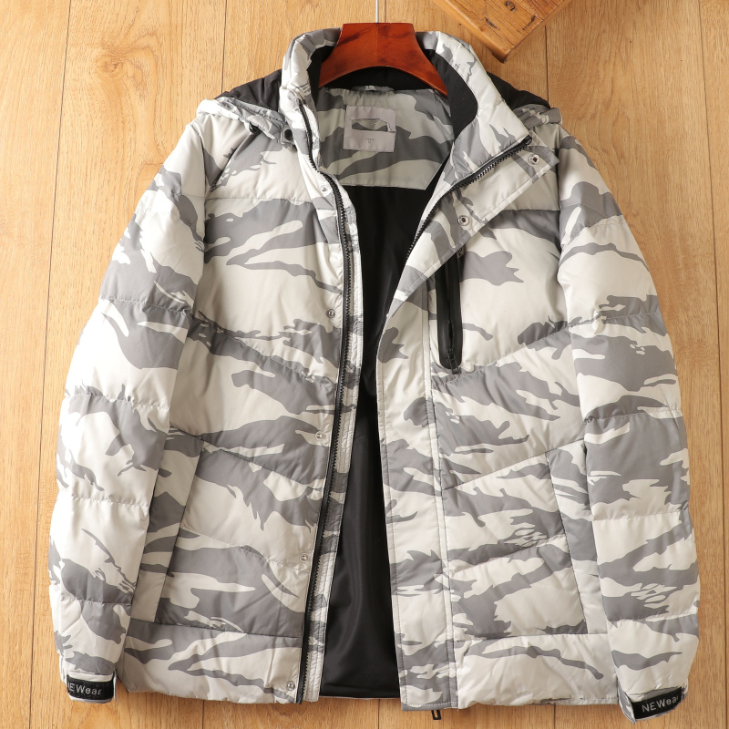 男女情侣高端保暖迷彩羽绒服外套