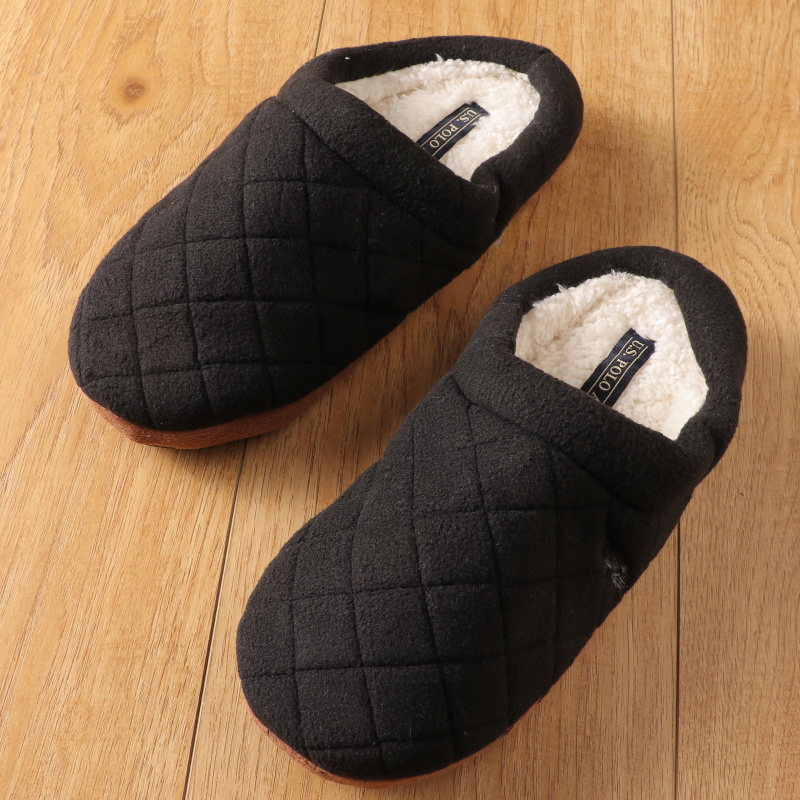 加绒羊羔绒包头拖鞋居家潮