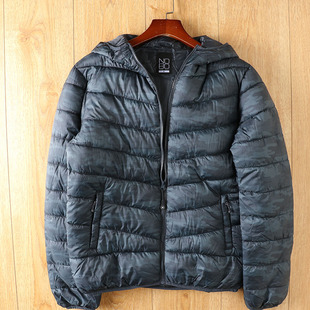 美国单 轻质保暖暗纹迷彩轻薄型连帽棉衣棉服外套上衣男 秋冬新品