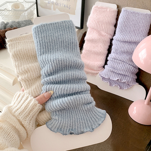 儿童羊毛堆堆袜套韩版秋冬女童保暖小腿护腿套宝宝木耳边加厚护膝