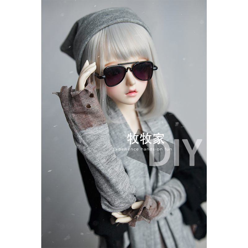 sd斜刘海假发手改毛