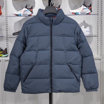 李宁羽绒服男2024冬季新款防泼水鸭绒短款加厚保暖羽绒服AYMU097