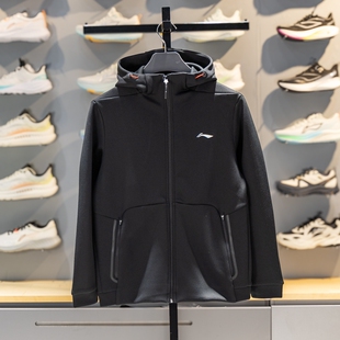 李宁外套男款2026春季新款男士运动跑步连帽开衫保暖青少年卫衣男