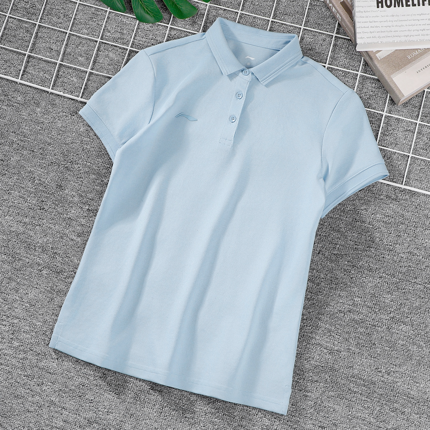 李宁短袖女款2025春季新品健身立领百搭宽松半袖POLO衫T恤APLU198