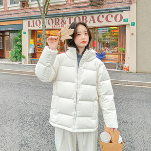 李宁鸭绒时尚短款羽绒服女款2025冬季新款防泼水保暖连帽夹克外套