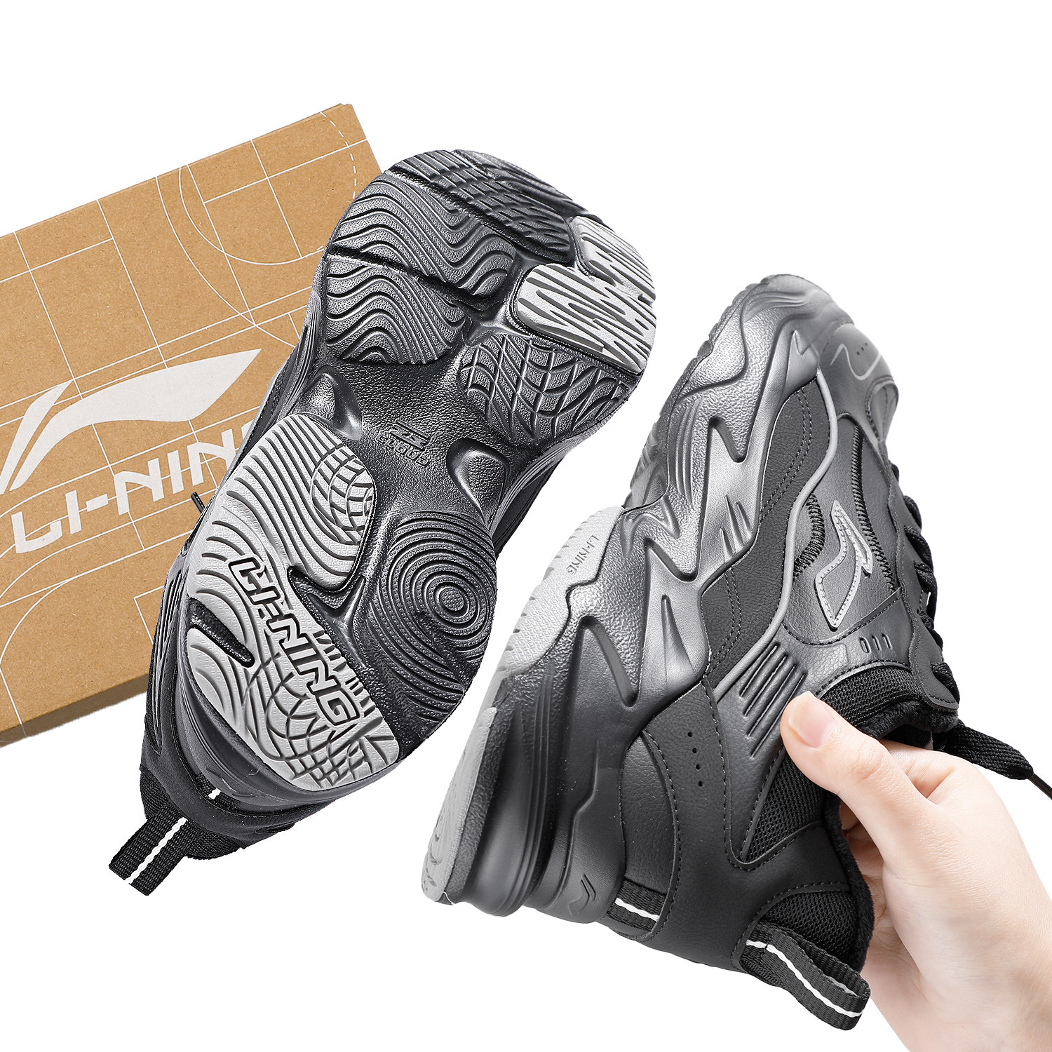 李宁运动鞋男款2025冬季新款舒适软底减震耐磨时尚潮流休闲鞋男鞋