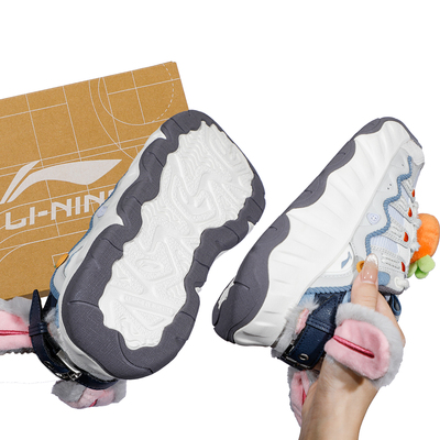 李宁疯狂动物城联名曲奇鞋加绒保暖休闲鞋女2025冬季新款运动鞋子