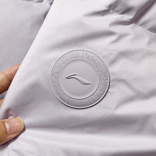 李宁中长款羽绒服女款2024冬季新款加厚保暖连帽鸭绒羽绒开衫外套