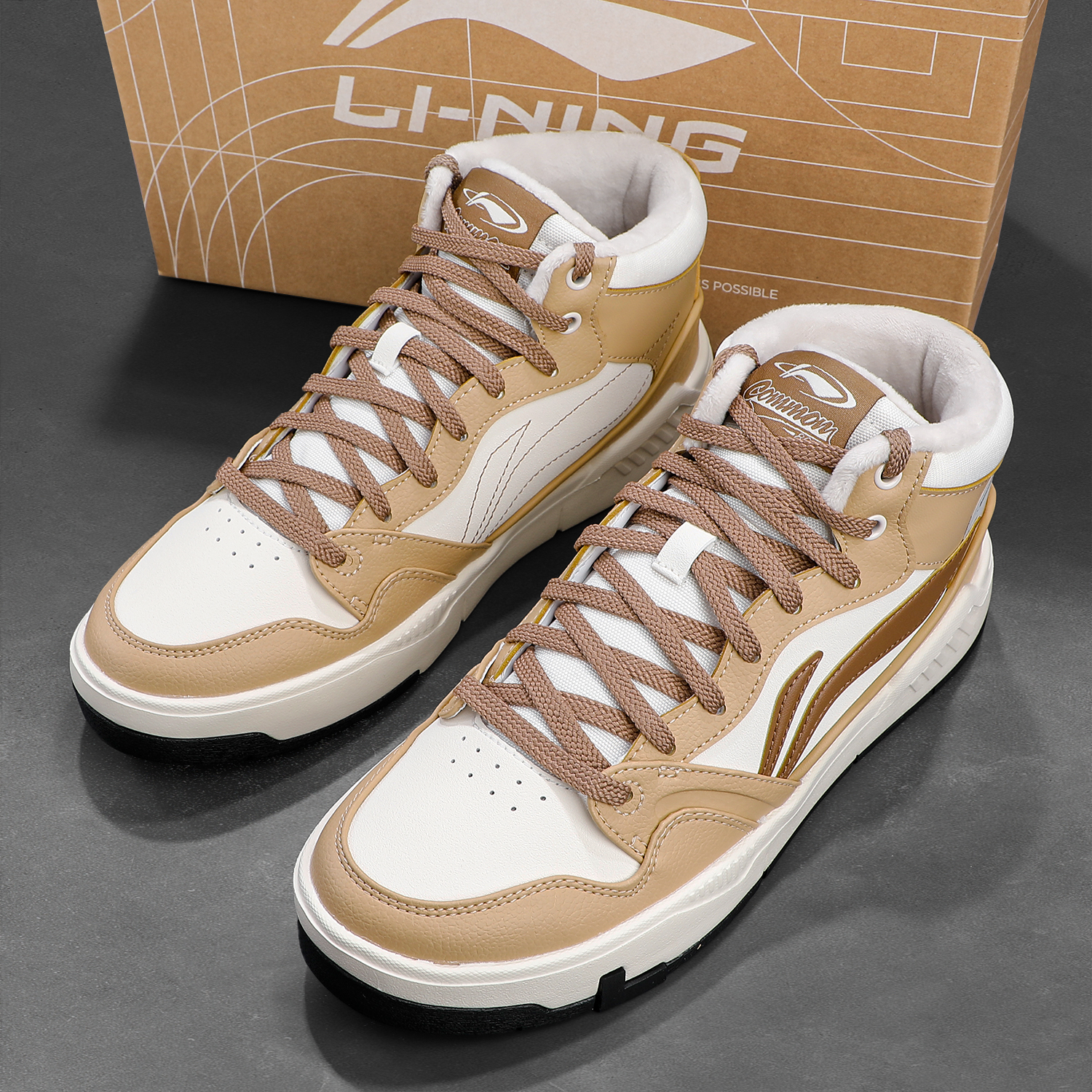 李宁系列2025冬季男子正品潮流百搭舒适加绒保暖中帮经典休闲鞋