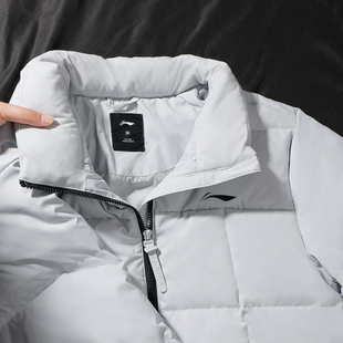 李宁羽绒服男款2024冬季新款鸭绒保暖短款加厚羽绒服外套AYMU097