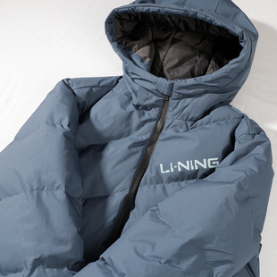 保暖鸭绒80%连帽加厚外套上衣AYMU079 新款 李宁羽绒服男款 2024冬季