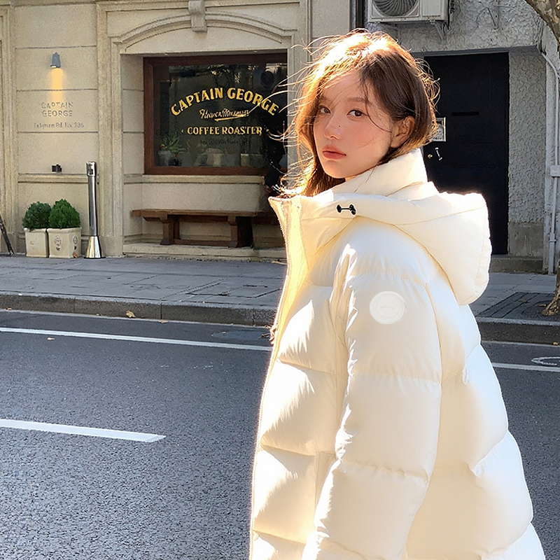 李宁鸭绒短款羽绒服女款2025冬季新款防泼水保暖上衣外套连帽夹克