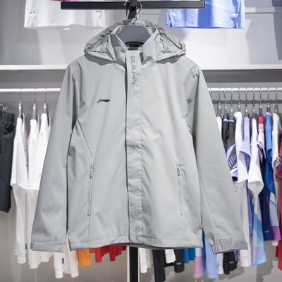 李宁外套男子运动风衣2024秋季新款百搭运动休闲防风连帽冲锋衣男