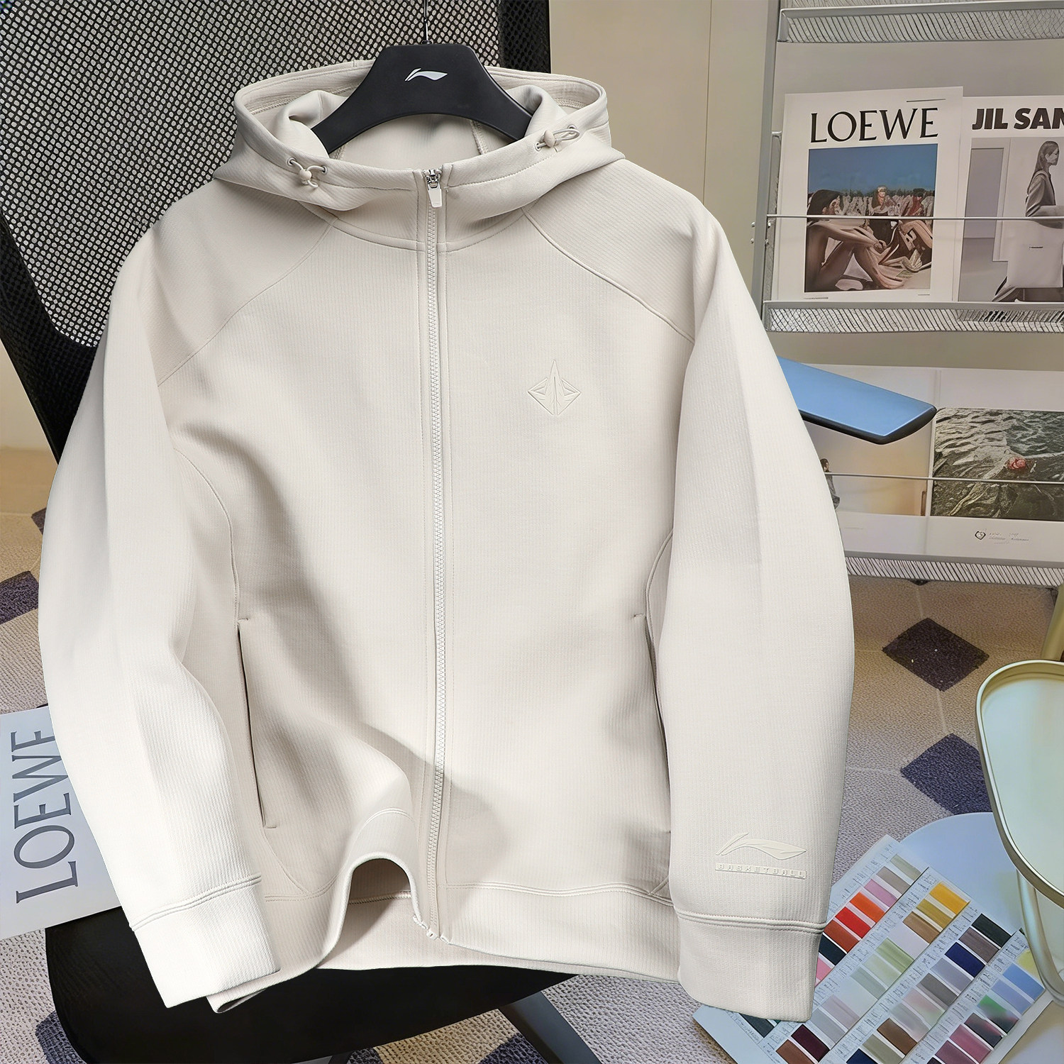 李宁卫衣男款2026春季新款男士运动跑步保暖防风开衫连帽休闲外套