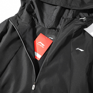 李宁外套女款2026春季新款女士运动跑步宽松防风软壳梭织连帽风衣