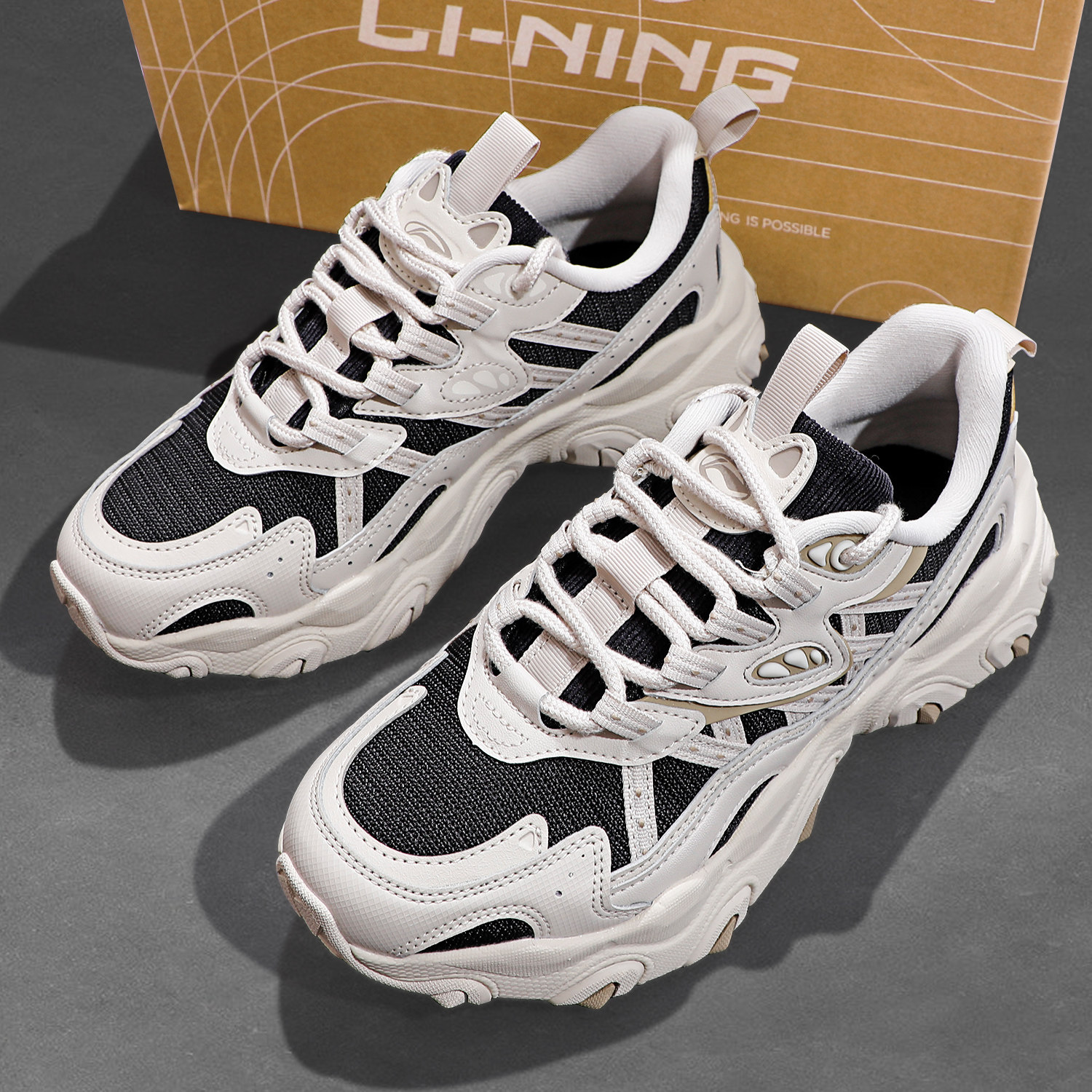 李宁猫爪lite3防滑耐磨轻便低帮运动休闲鞋女2025冬季新款运动鞋