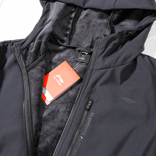 李宁加绒外套男款2024冬季新款潮流防泼水运动保暖风衣男AFDU861