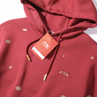 李宁故宫联名连帽卫衣女款2026春季新款红色马年新年款本命年套头