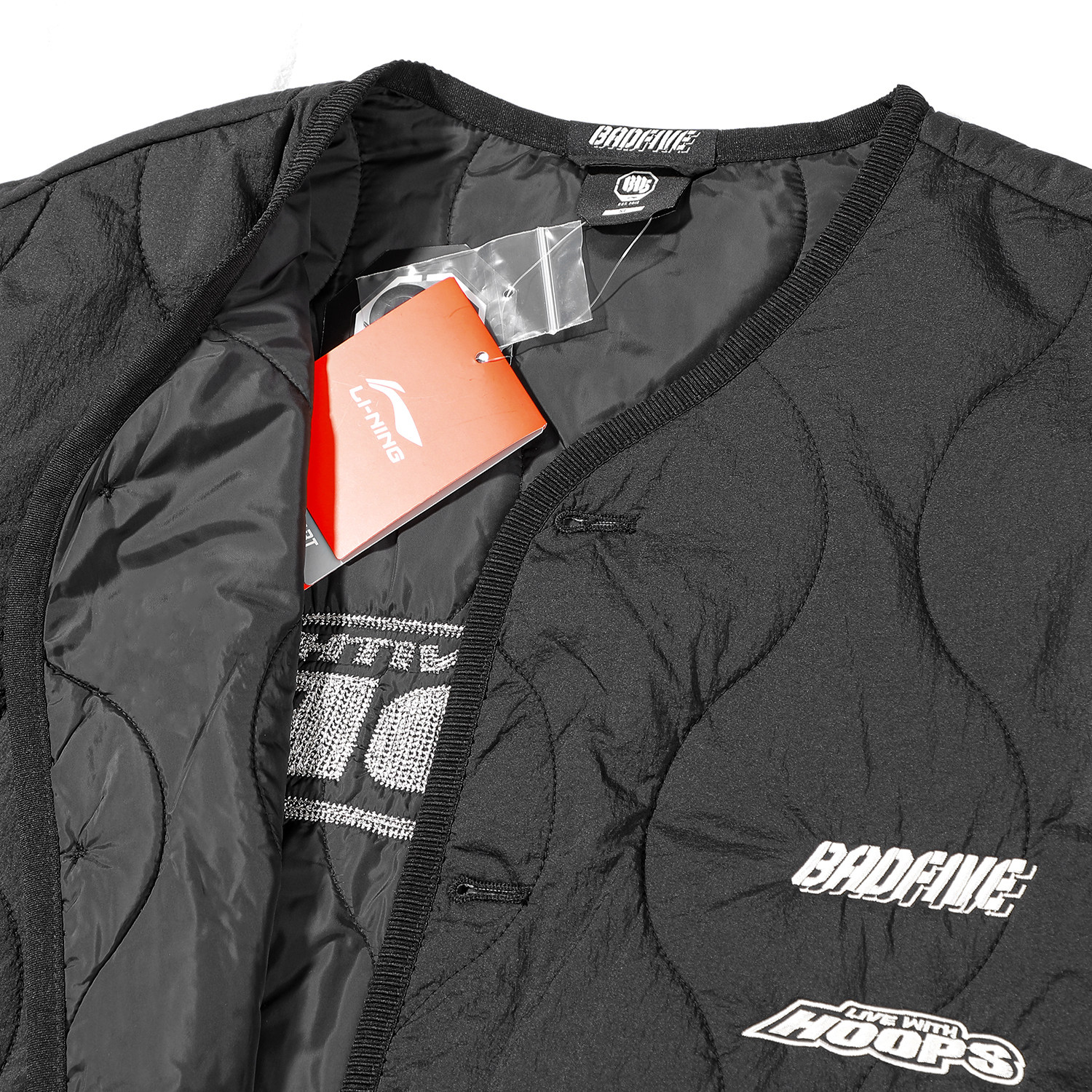 李宁反伍BADFIVE男款2024冬季保暖防泼水时尚短款防风棉服AJMU085