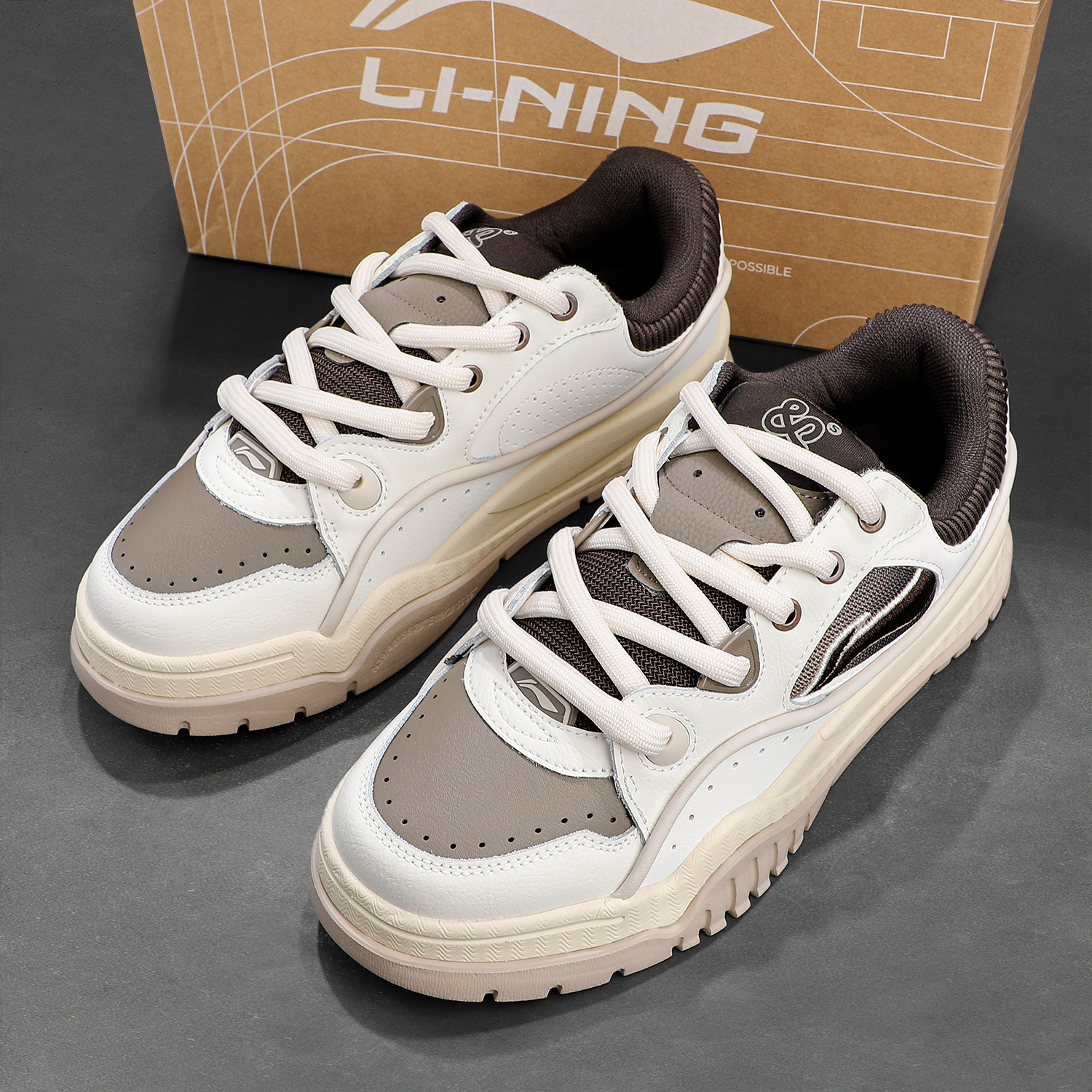 李宁布欧舒2025冬季男时尚潮流百搭正品加绒保暖中帮经典休闲鞋