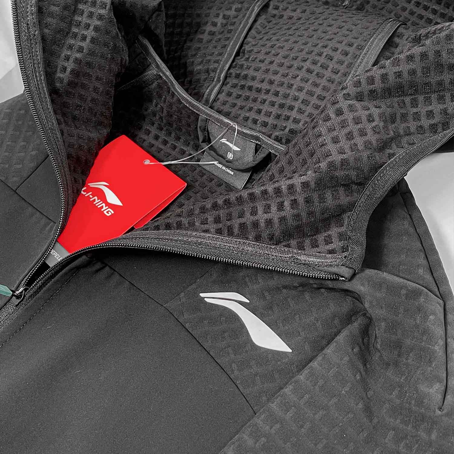 李宁运动风衣男2024冬季新款运动加绒保暖防泼水黑色外套AFDU349