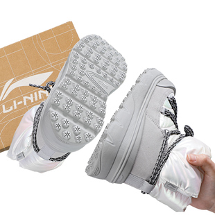 棉鞋 保暖防风舒适软底运动鞋 女款 新款 2025冬季 李宁蜜糖BOOT休闲鞋