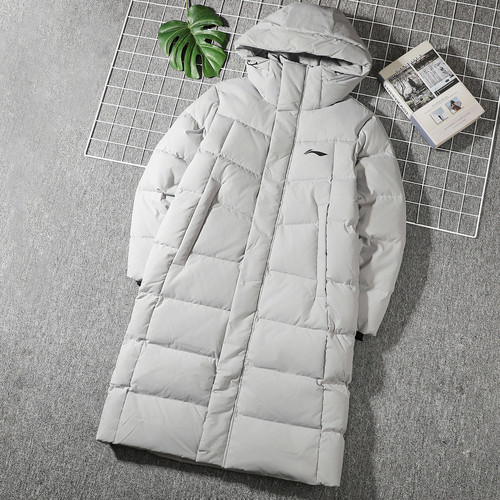 李宁防泼水保暖抗静电鸭绒长羽绒服男款2026春季新款宽松百搭外套